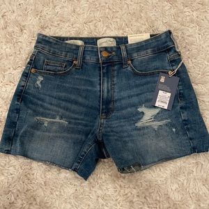 High rise midi shorts